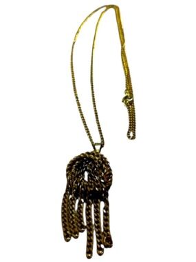 Vintage Brass Lariat Necklace.